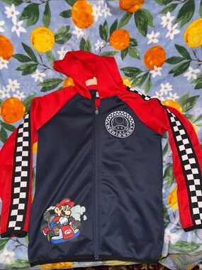 Super dope and rare Mario Kart Kids Racing zip up Hoodie. New, superb materials.